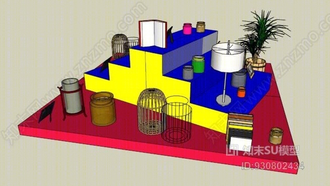 楼梯设计展示区（第二面）SU模型下载【ID:930802434】