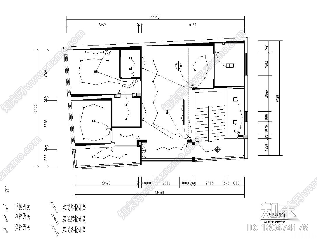 现代简约㎡1202室2厅2卫住宅装修施工图设计cad施工图下载【ID:180474176】