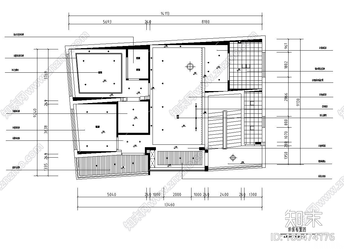 现代简约㎡1202室2厅2卫住宅装修施工图设计cad施工图下载【ID:180474176】