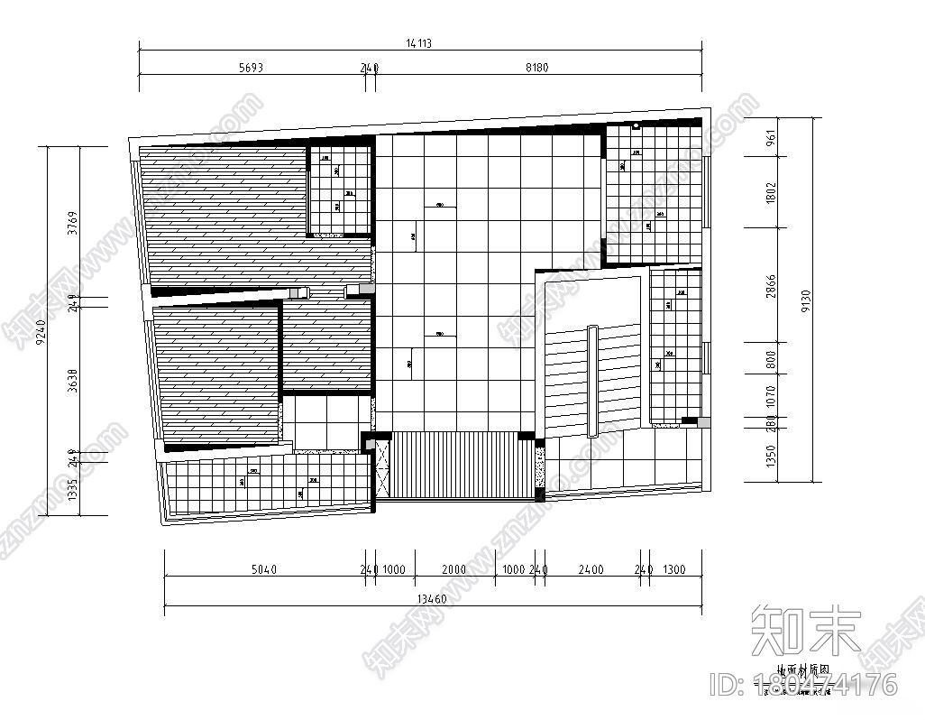 现代简约㎡1202室2厅2卫住宅装修施工图设计cad施工图下载【ID:180474176】