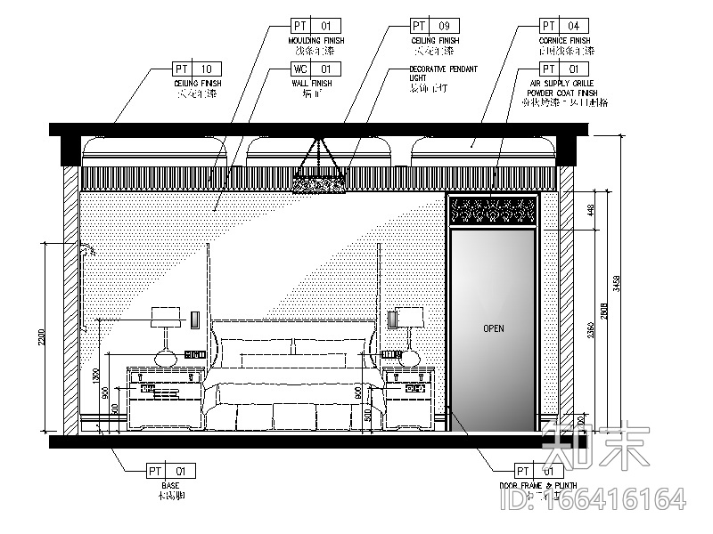 [上海]高端酒店套房整套CAD施工图cad施工图下载【ID:166416164】