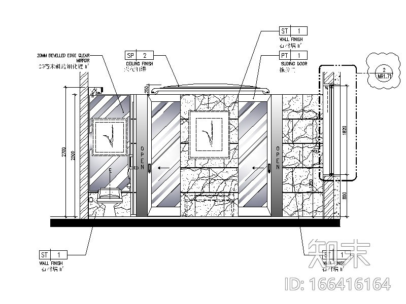 [上海]高端酒店套房整套CAD施工图cad施工图下载【ID:166416164】