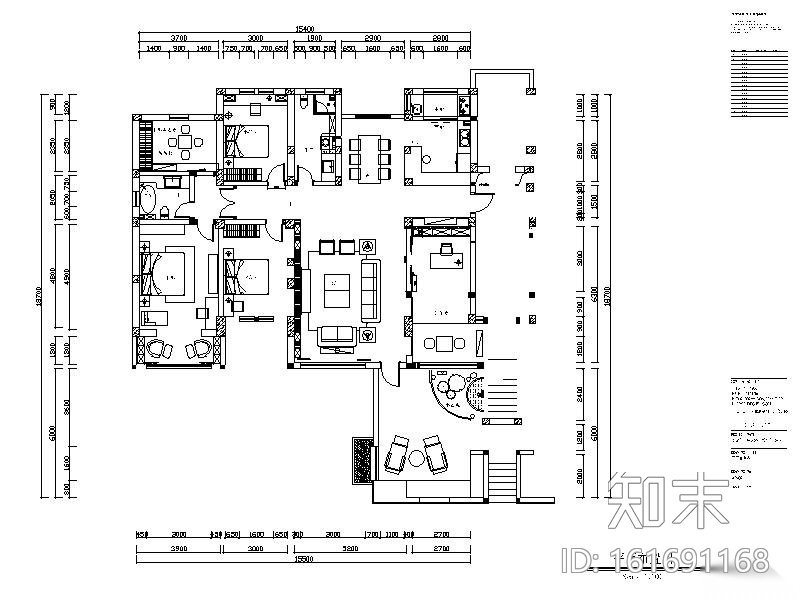 [保定]新中式别墅设计施工图（含效果图和3D模型）cad施工图下载【ID:161691168】