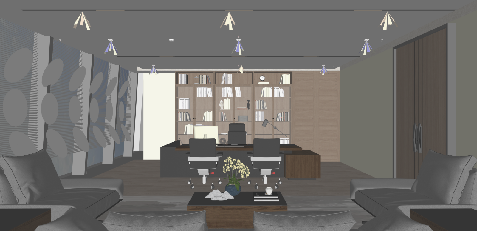 现代办公室SU模型下载【ID:1216042180】
