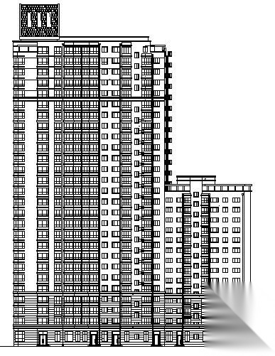 哈市某二十六层住宅楼建筑方案图cad施工图下载【ID:150022176】