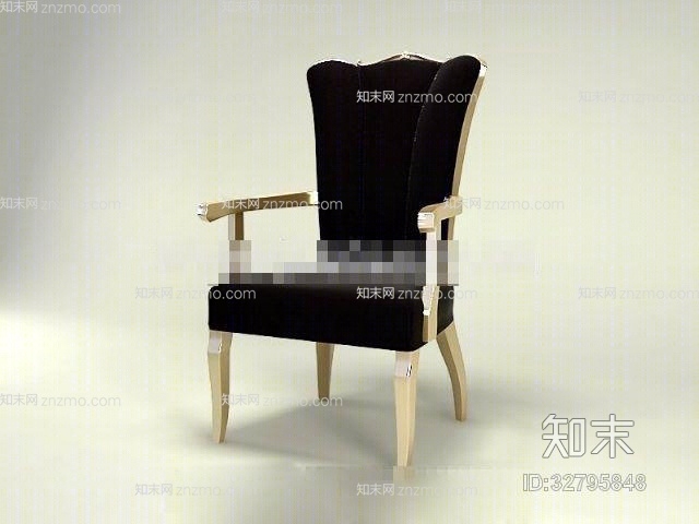 欧式新古典布艺扶手椅3D模型下载【ID:32795848】