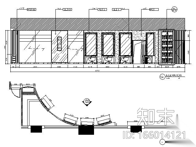 180㎡美容美发室施工图cad施工图下载【ID:166014121】