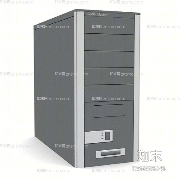 黑色电脑主机3D模型下载【ID:30893043】