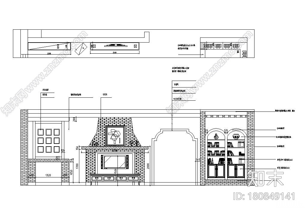 美式风格三室两厅住宅装修施工图设计cad施工图下载【ID:180849141】