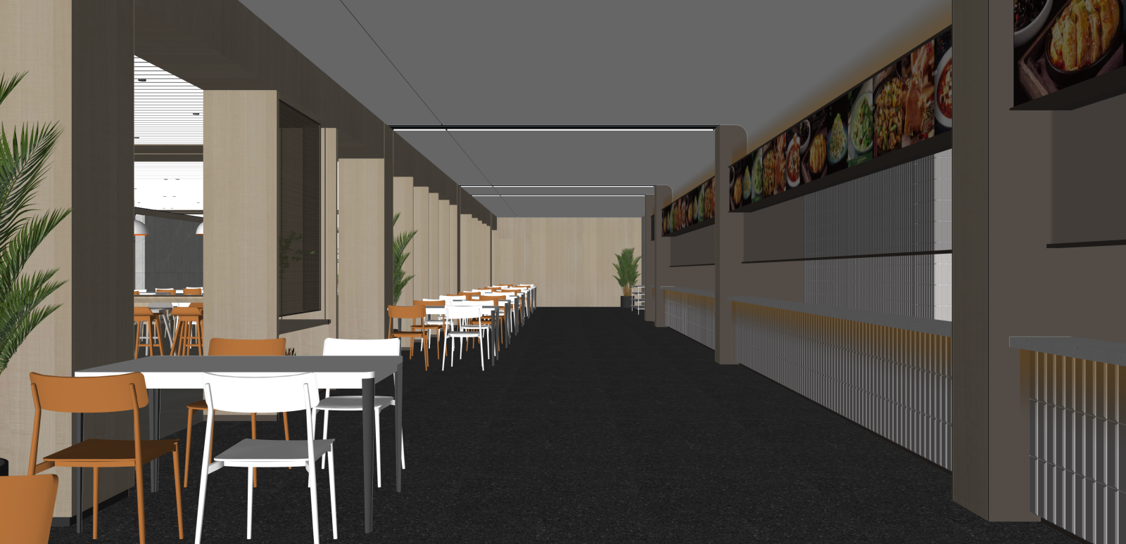 现代快餐店SU模型下载【ID:1215931702】