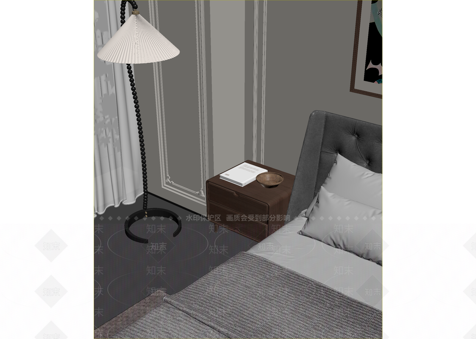 美式酒店客房3D模型下载【ID:1215076470】