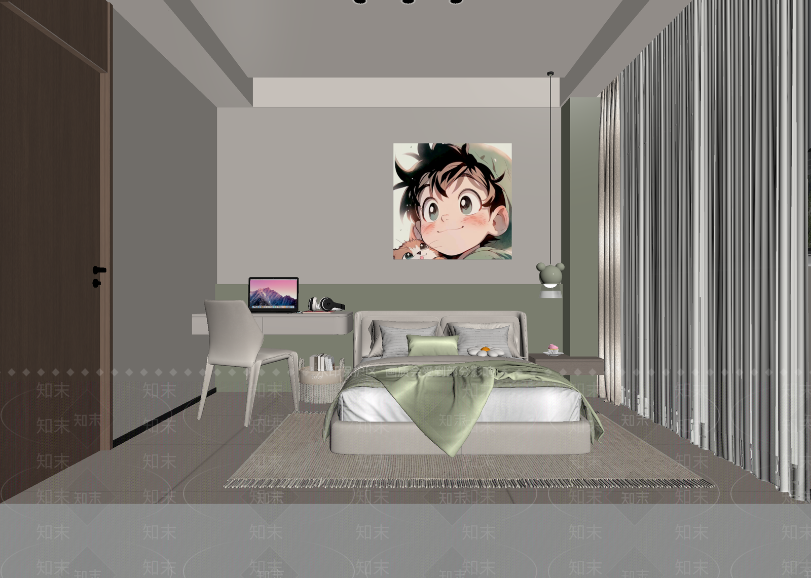 意式男孩房3D模型下载【ID:1215042210】
