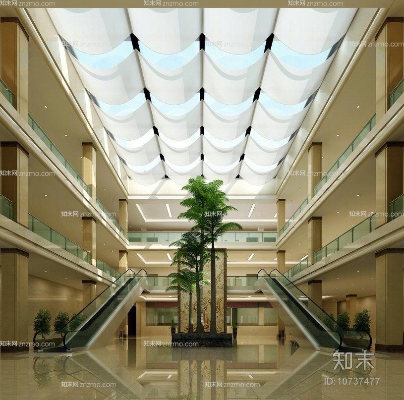 现代商场过道3D模型下载【ID:10737477】