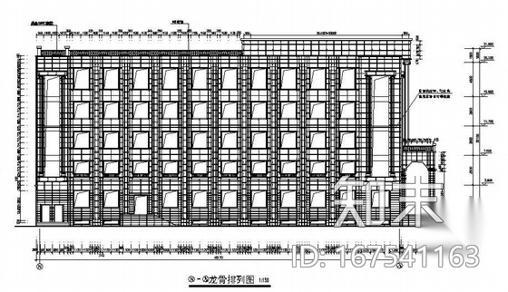 马鞍山某实验办公楼幕墙图纸cad施工图下载【ID:167541163】