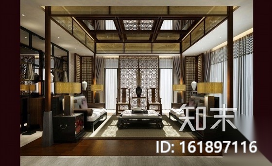 [苏州]新中式别墅样板房施工图cad施工图下载【ID:161897116】