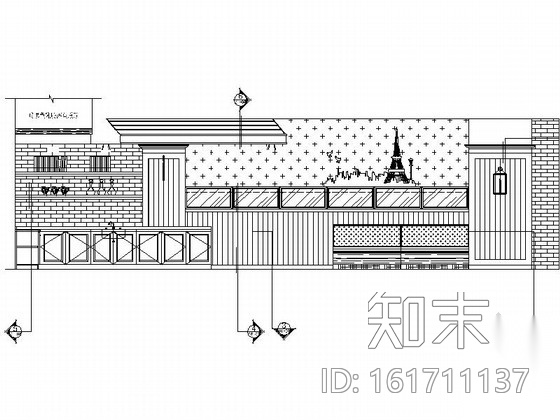 [湖北]复古小时尚蛋糕店室内施工图（含效果图）cad施工图下载【ID:161711137】