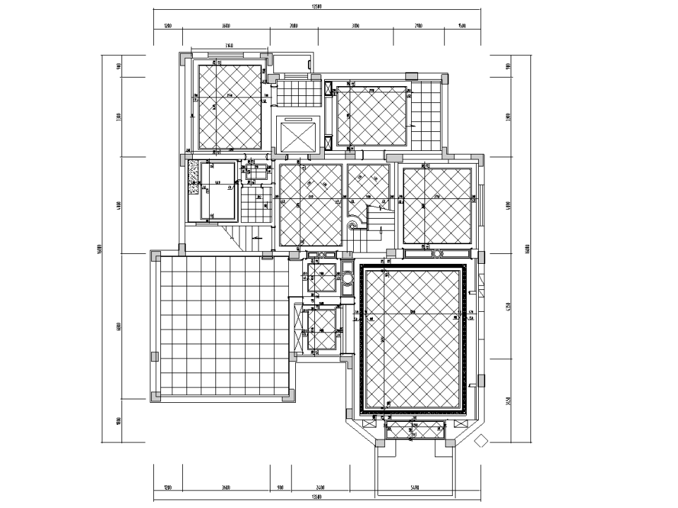 [江苏]南通博园岚郡别墅室内装修施工图cad施工图下载【ID:161776185】