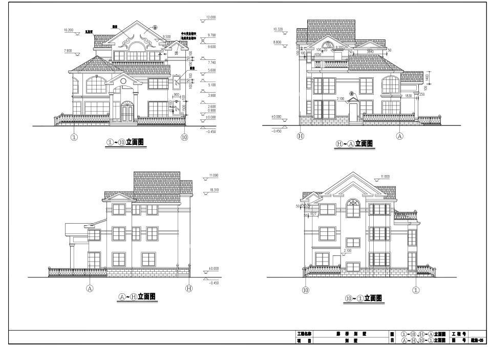 三层欧式风格建筑设计（施工图+效果图）施工图下载【ID:149871191】