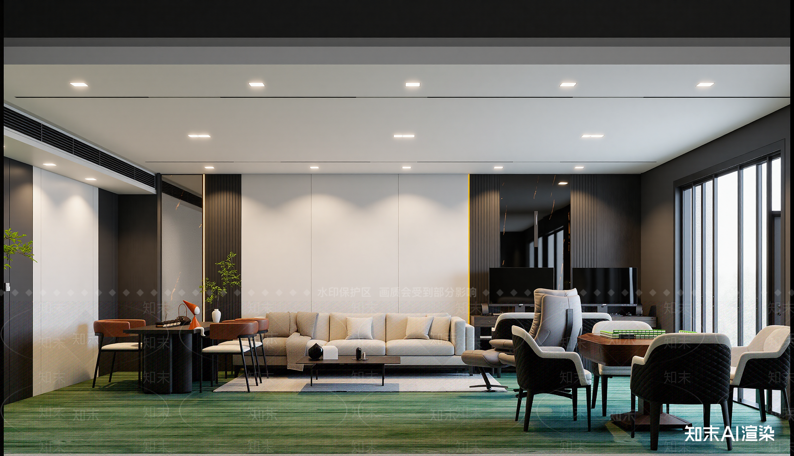 现代客餐厅3D模型下载【ID:1221826676】