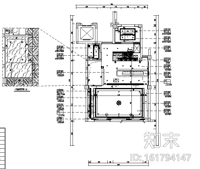 [福建]半岛别墅C户型设计施工图（附效果图+材料表）cad施工图下载【ID:161794147】