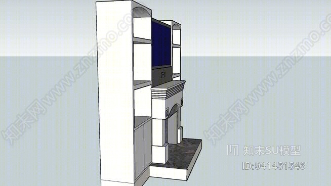 壁炉套和架子周围SU模型下载【ID:941451546】