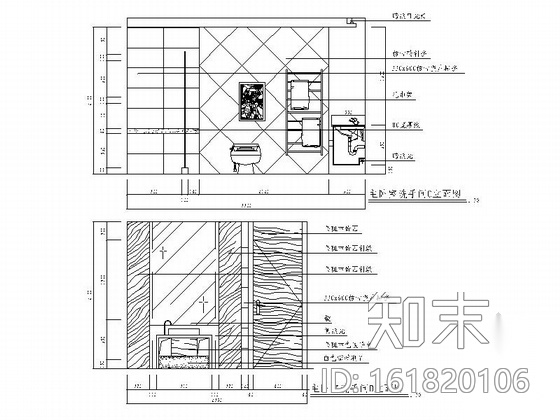 [福建]时尚现代简约风格三居室室内装修施工图cad施工图下载【ID:161820106】