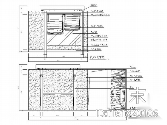 [福建]时尚现代简约风格三居室室内装修施工图cad施工图下载【ID:161820106】