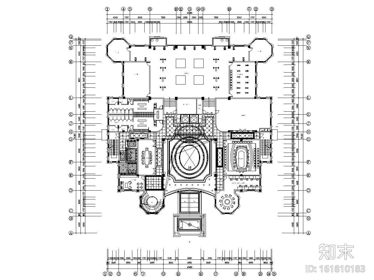 [连云港]某大型休闲会所室内装修全套施工图cad施工图下载【ID:161810183】