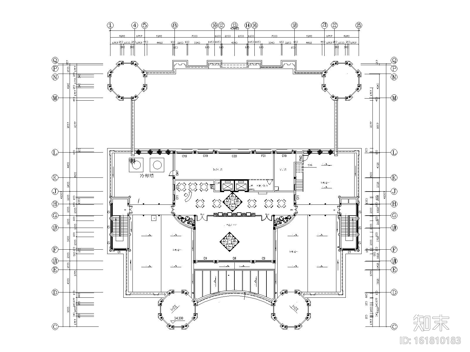 [连云港]某大型休闲会所室内装修全套施工图cad施工图下载【ID:161810183】