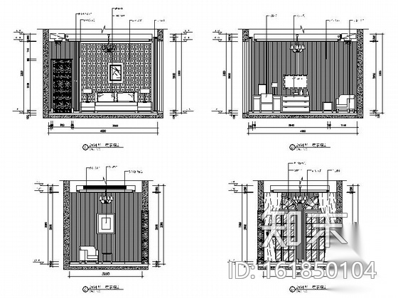 [浙江]精品三套两层欧式风格两层别墅室内装修施工图cad施工图下载【ID:161850104】