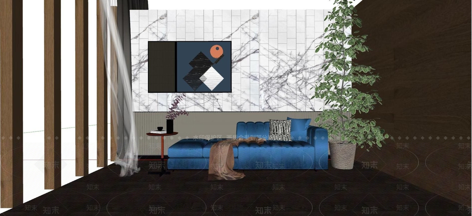 现代布艺贵妃椅SU模型下载【ID:1127993745】