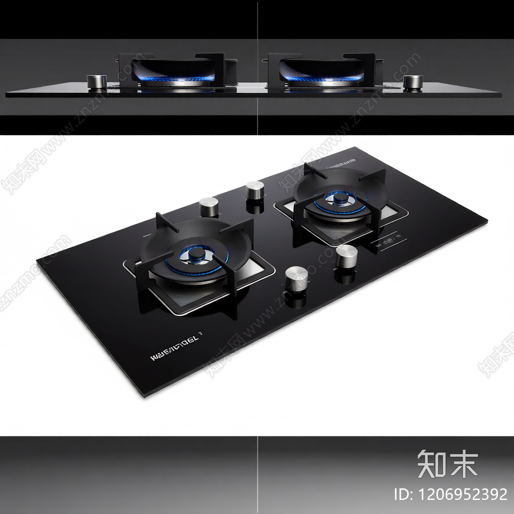 双灶燃气灶具3D模型下载【ID:1206952392】