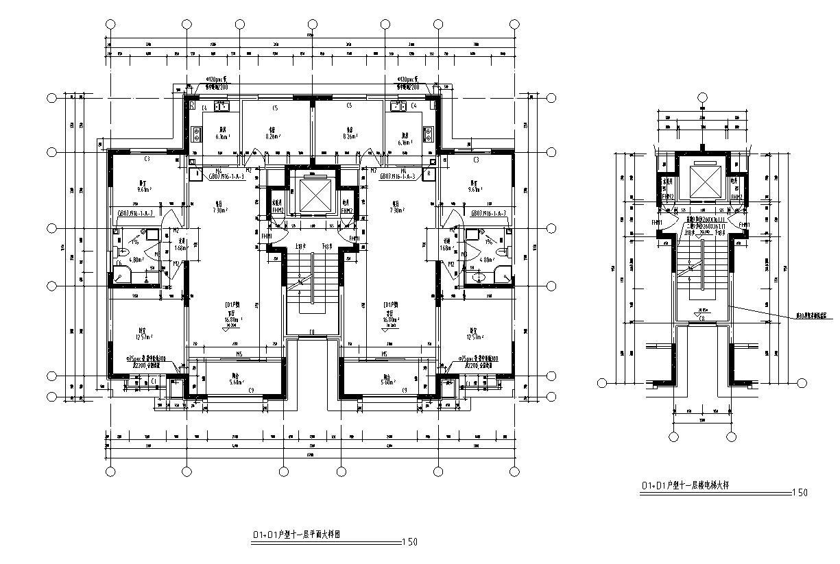 [宁夏]高层剪力墙结构住宅建筑施工图（含商业）施工图下载【ID:150004183】