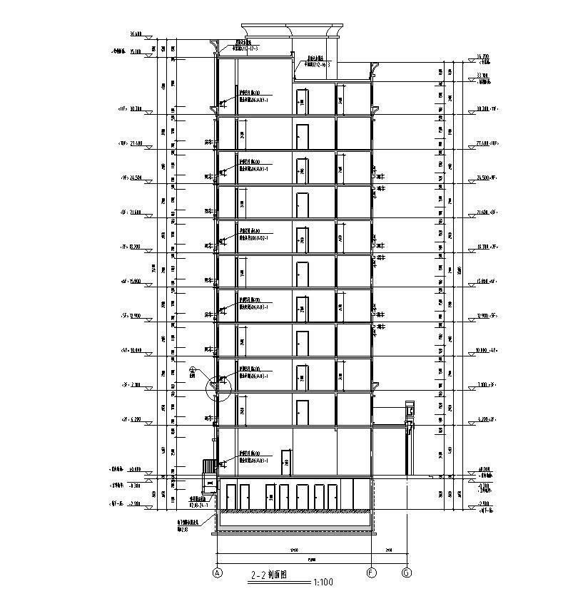 [宁夏]高层剪力墙结构住宅建筑施工图（含商业）施工图下载【ID:150004183】