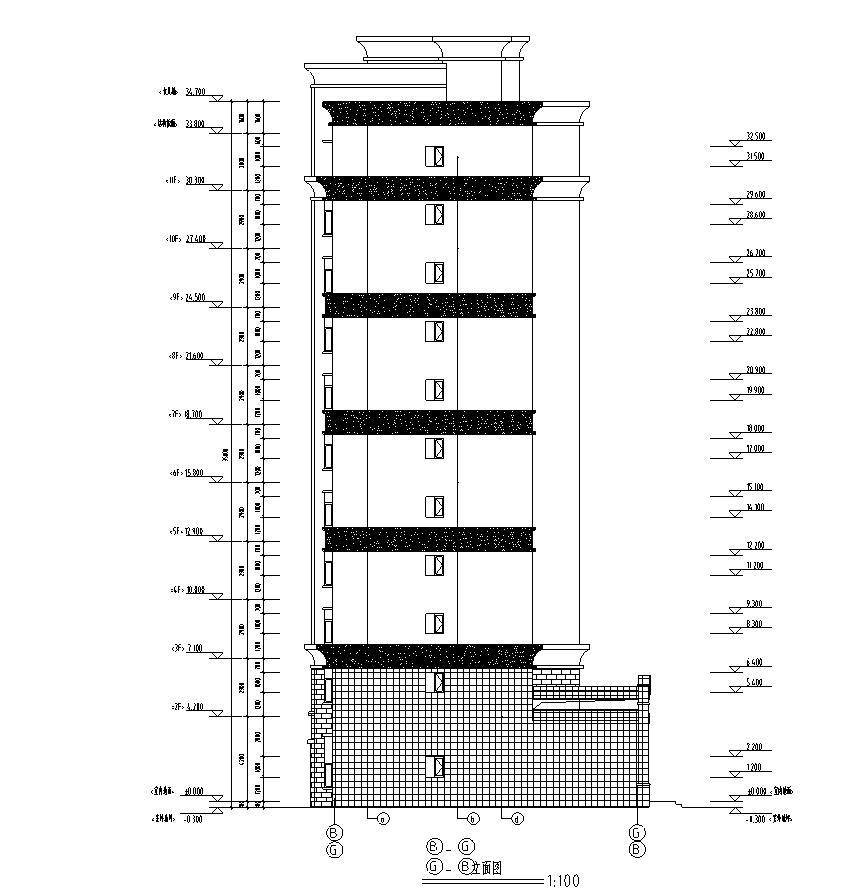 [宁夏]高层剪力墙结构住宅建筑施工图（含商业）施工图下载【ID:150004183】