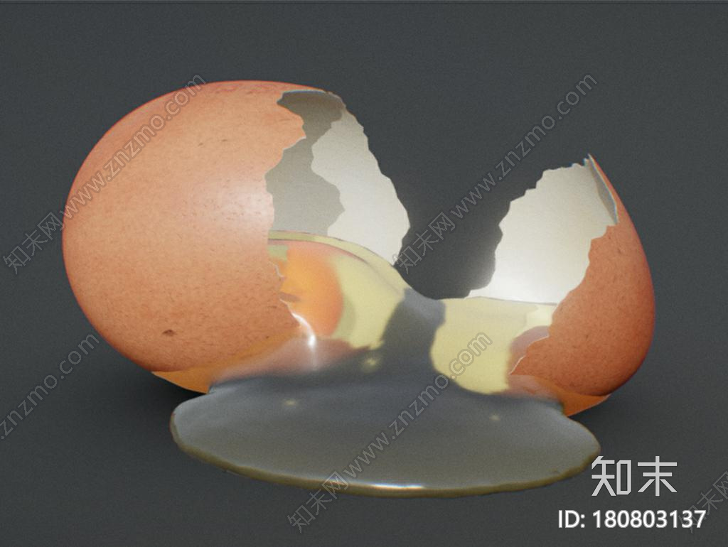 一枚打破了的鸡蛋CG模型下载【ID:180803137】