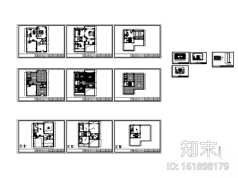 中式风格三层别墅装修图(含实景)cad施工图下载【ID:161898179】