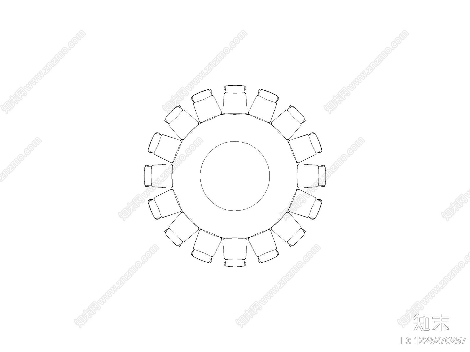 餐桌几类平立面餐桌cad施工图下载【ID:1226270257】