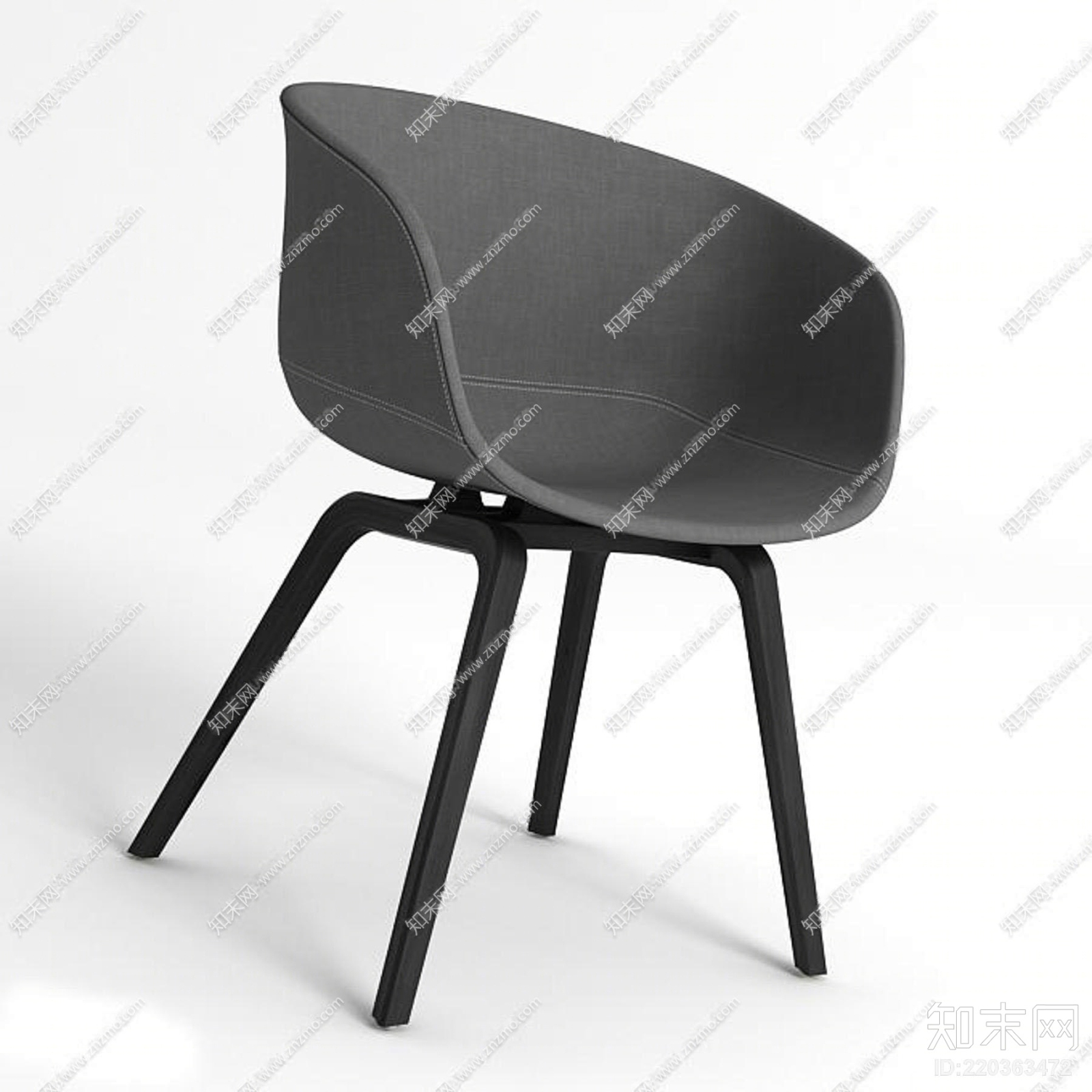 现代布艺休闲椅组合3D模型下载【ID:220363472】
