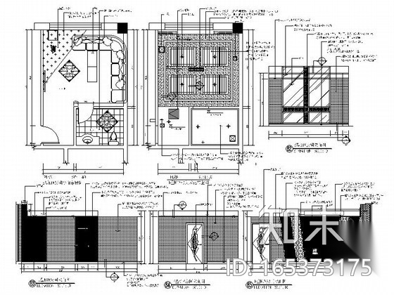 [北京]KTV室内部分装修设计图（含效果）cad施工图下载【ID:165373175】