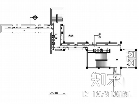 [成都]高档四星级花园酒店过道施工图cad施工图下载【ID:167316181】