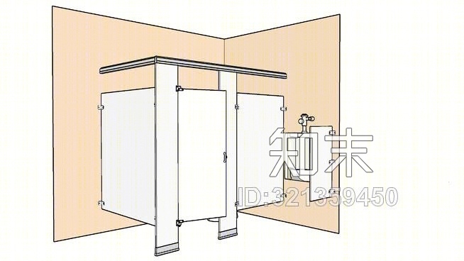 酚醛卫生间隔间-敞口壁橱单元SU模型下载【ID:321359450】