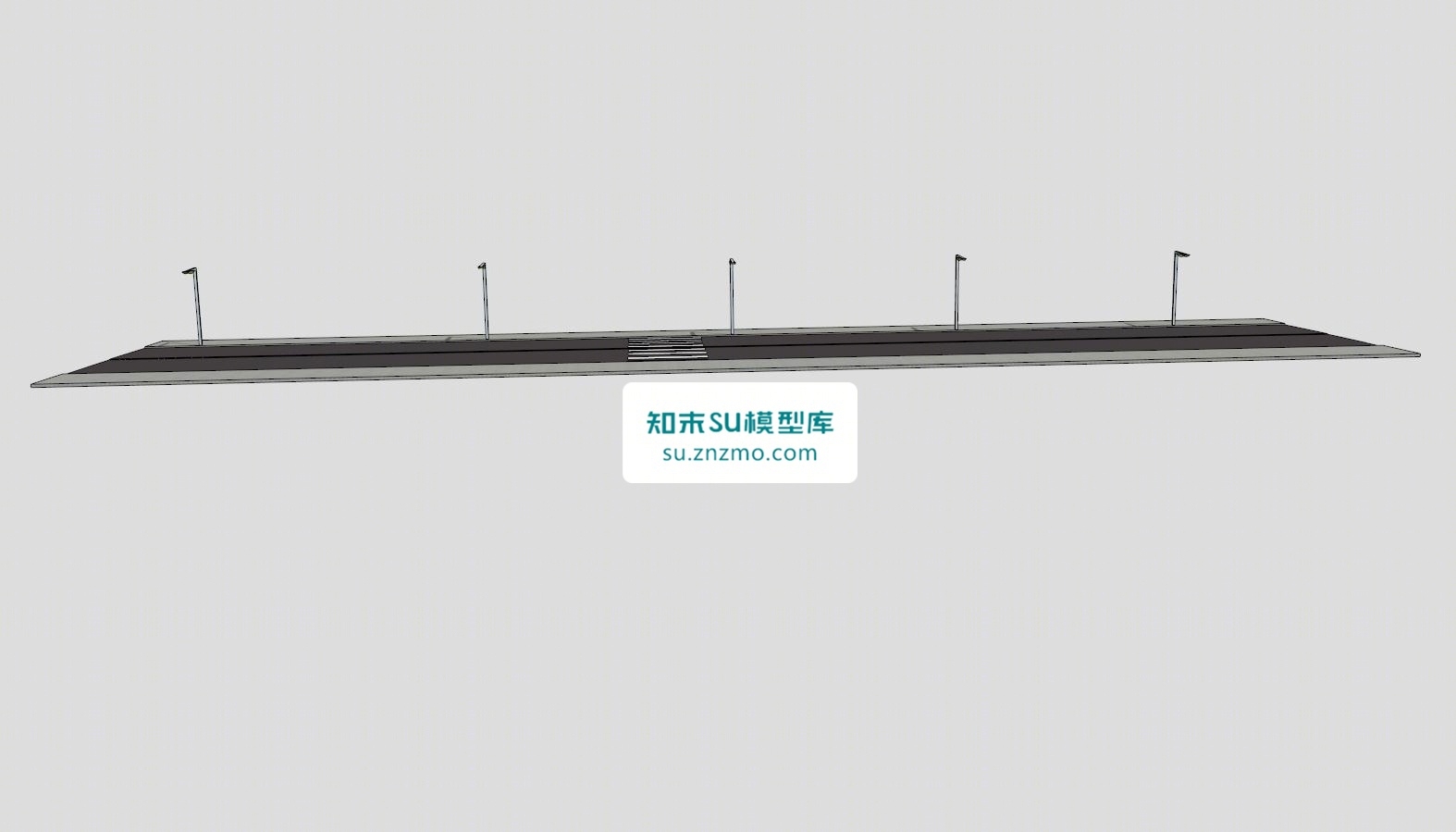人行道道路SU模型下载【ID:148477123】