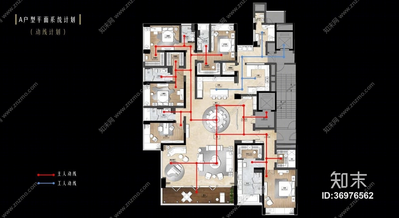 琚宾HSD重庆招商置地豪宅样板间施工图下载【ID:36976562】