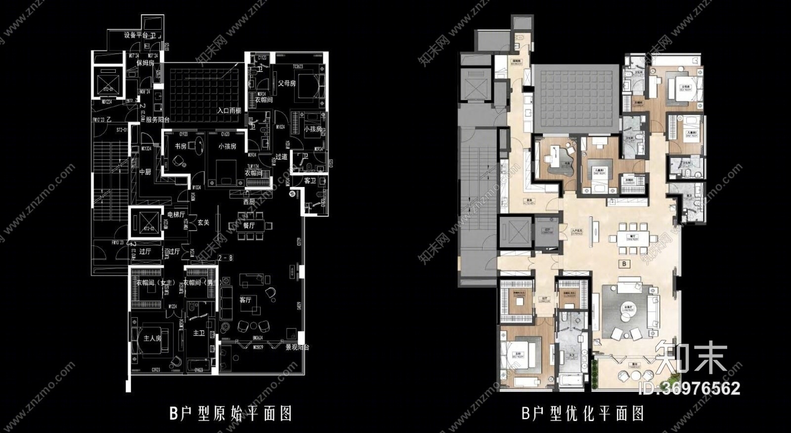 琚宾HSD重庆招商置地豪宅样板间施工图下载【ID:36976562】