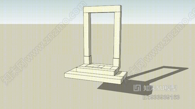 带楼梯的石门框SU模型下载【ID:933939163】