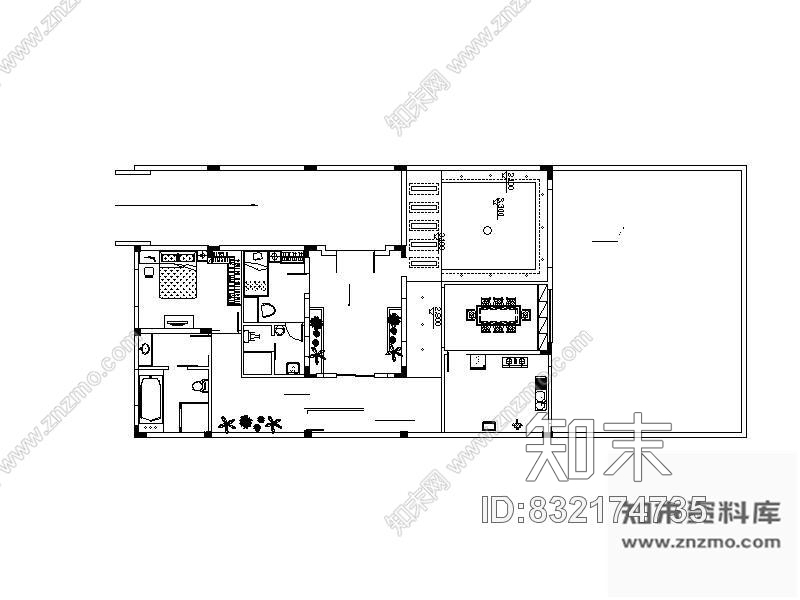 图块/节点某别墅平面图cad施工图下载【ID:832174735】