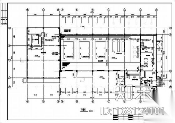 湖北省某污水厂脱水车间施工图cad施工图下载【ID:168154101】