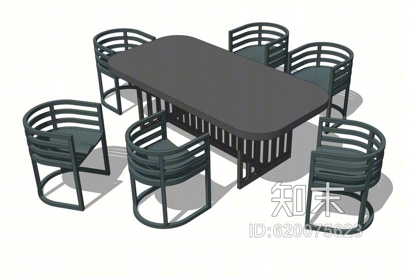散座餐桌SU模型下载【ID:620075623】