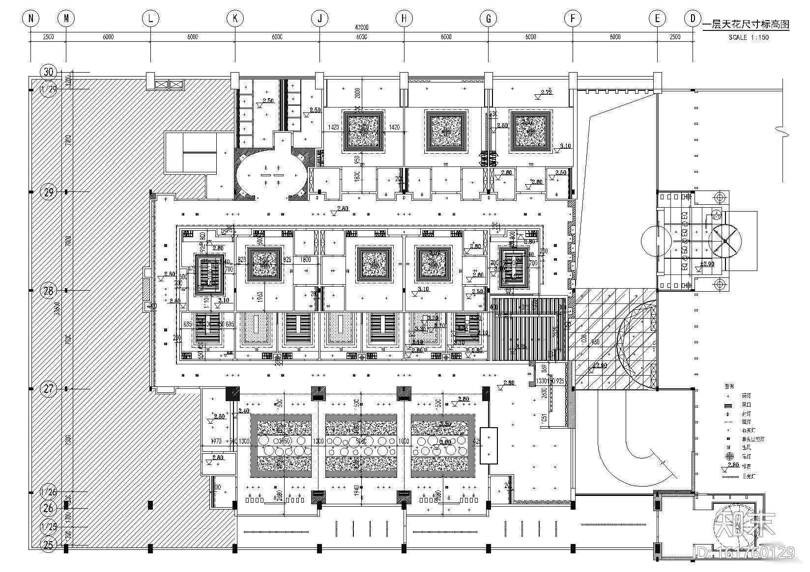 [安徽]合肥阿一鲍鱼海鲜酒楼室内设计施工图施工图下载【ID:161760129】